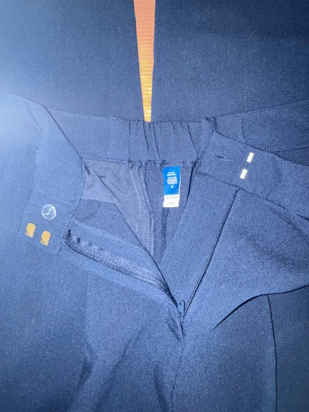 Old Navy Dark Blue Tailored High-Rise Trousers - Picture 3 of 4